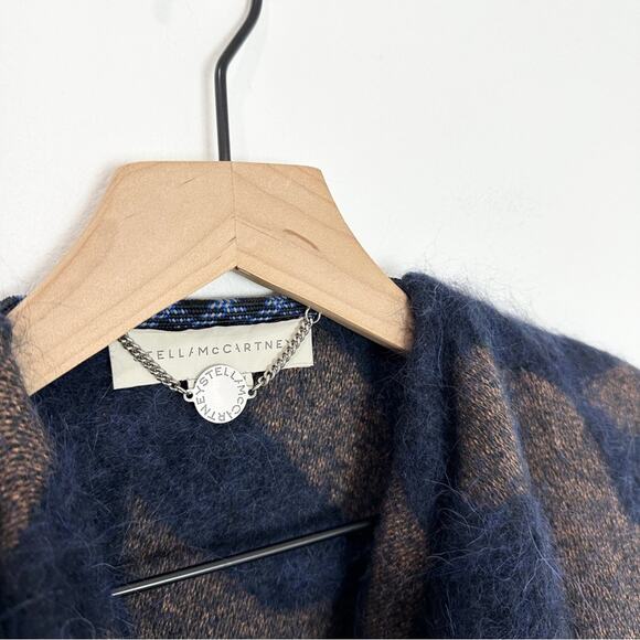 Stella McCartney Alpaca Wool Blend Blanket Draped Coat Houndstooth RARE 44 10 - Picture 4 of 8